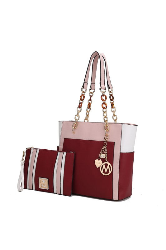 MKF Rochelle Color Block Tote with Wristlet Mia K