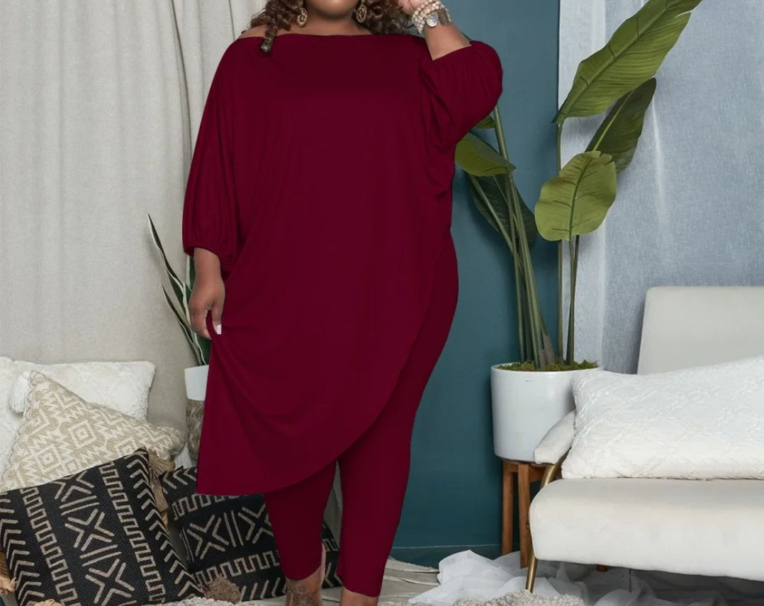 Plus Size Women Casual TWO PIECE Pants Set